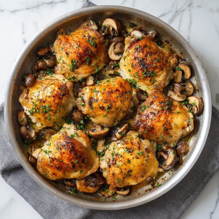 Savory Garlic Mushroom Chicken Thighs in One Pan Bliss Recipe