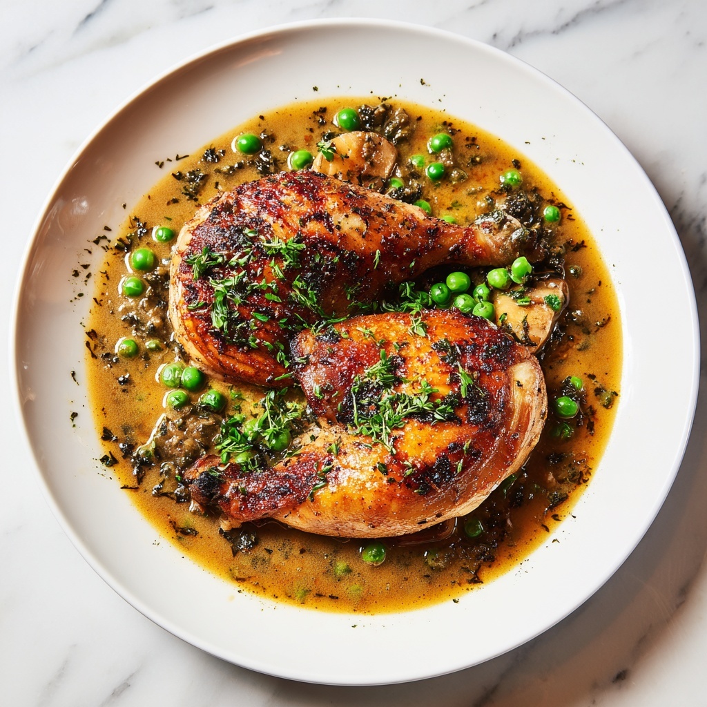 One-Pot Greek Chicken and Peas Recipe - Recipe Image