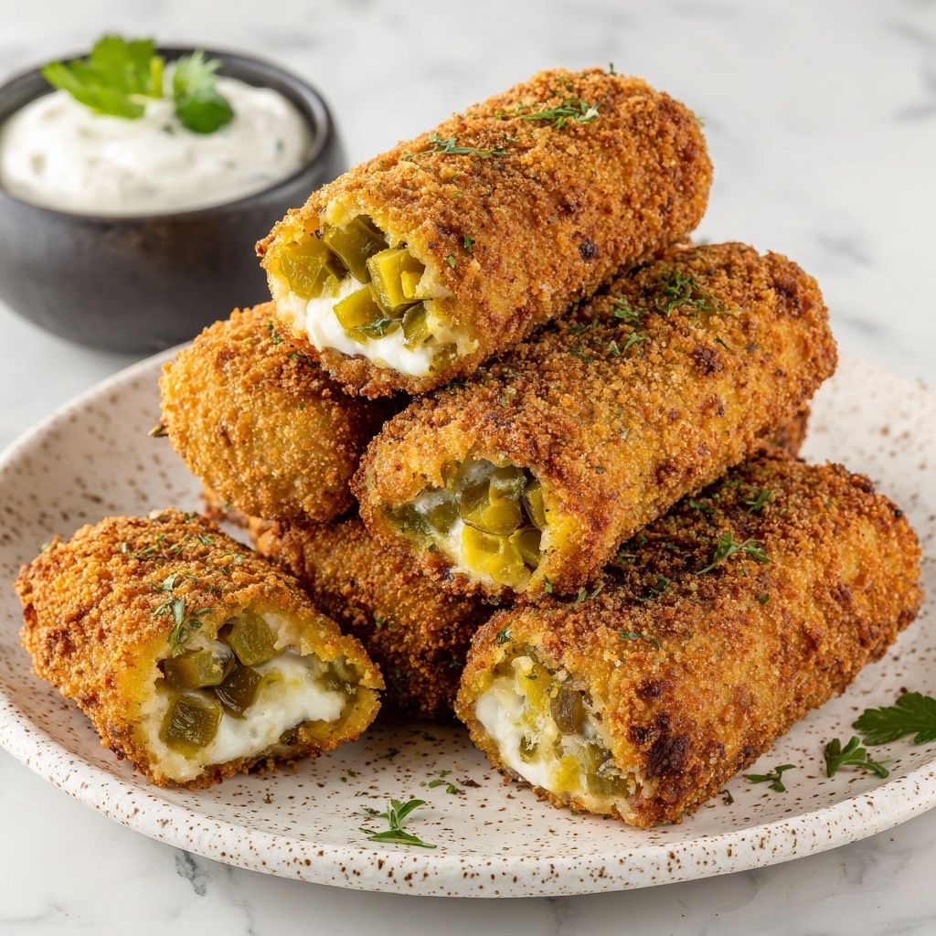 Crispy Pickle Egg Rolls with Bacon and Cream Cheese Recipe - Recipe Image