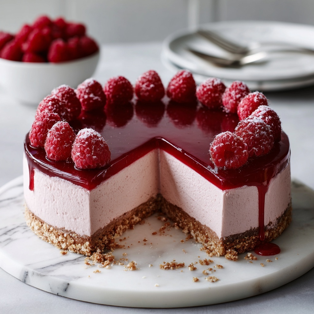 Easy Baked Raspberry Cheesecake Recipe - Recipe Image