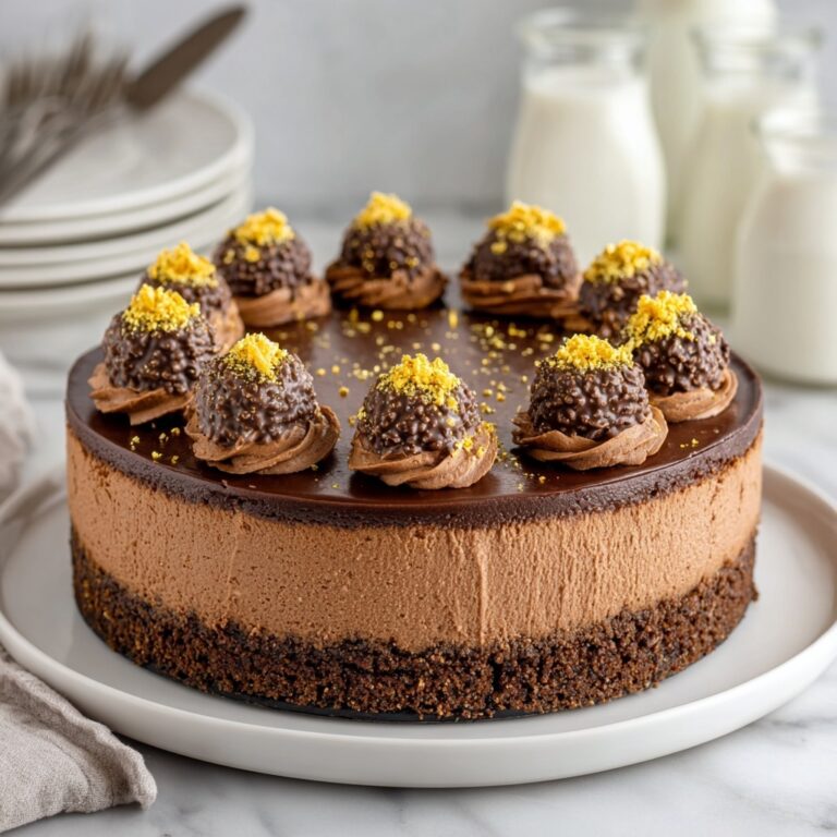 No-Bake Vegan Ferrero Rocher Cheesecake Recipe