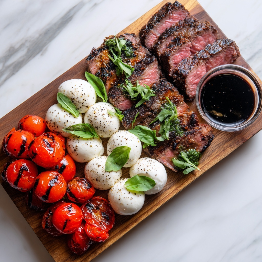 Balsamic Grilled Flank Steak Caprese Recipe - Recipe Image