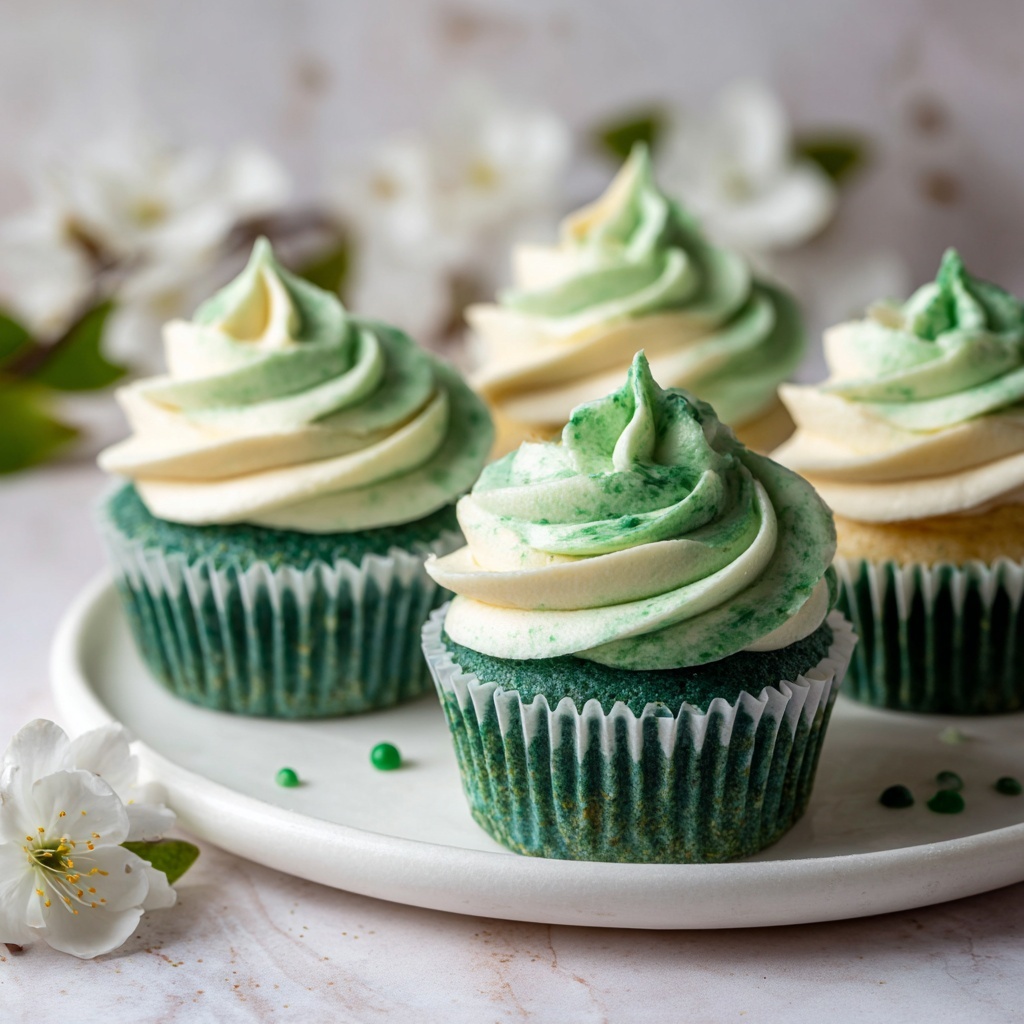 Irresistible Green Velvet Cupcakes with Creamy Cocoa Frosting Recipe - Recipe Image