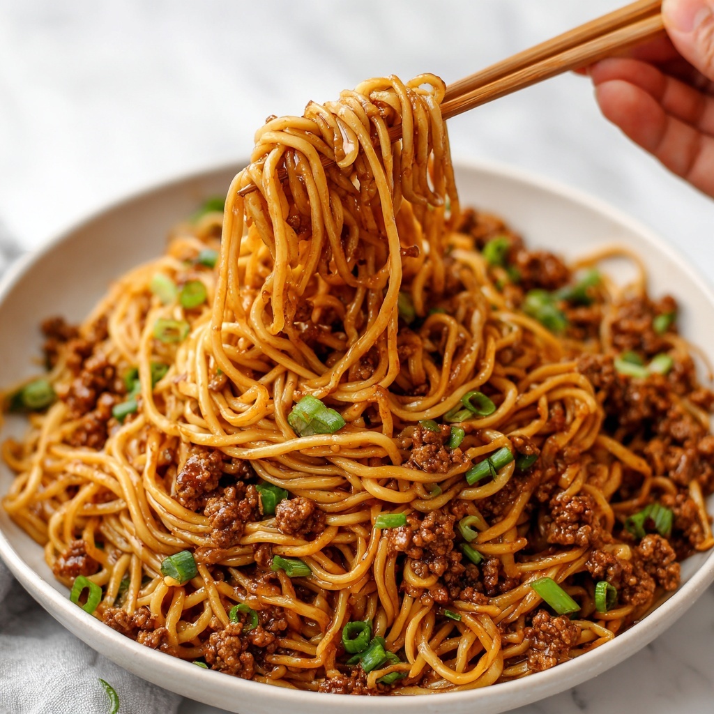 Mongolian Ground Beef Noodles Recipe - Recipe Image