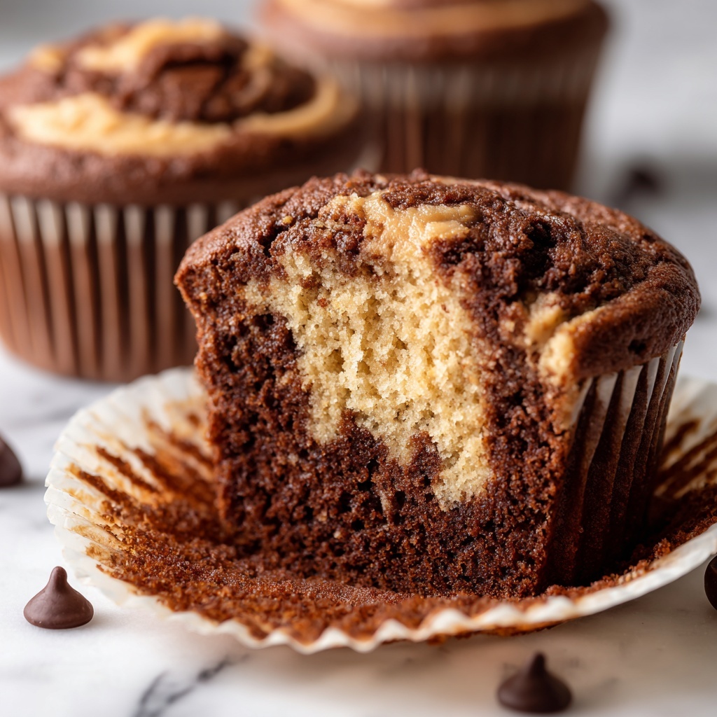 Chocolate Almond Butter Swirl Muffins Recipe - Recipe Image