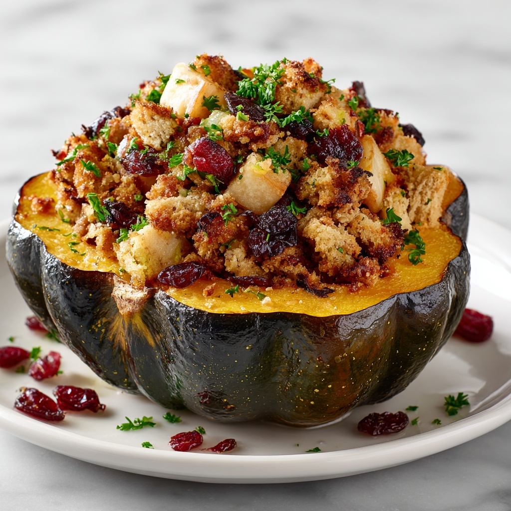 Turkey and Cranberry Stuffed Acorn Squash Recipe - Recipe Image