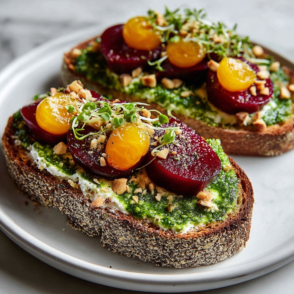 Roast Beetroot and Orange Bruschetta with Goat Cheese Recipe - Recipe Image