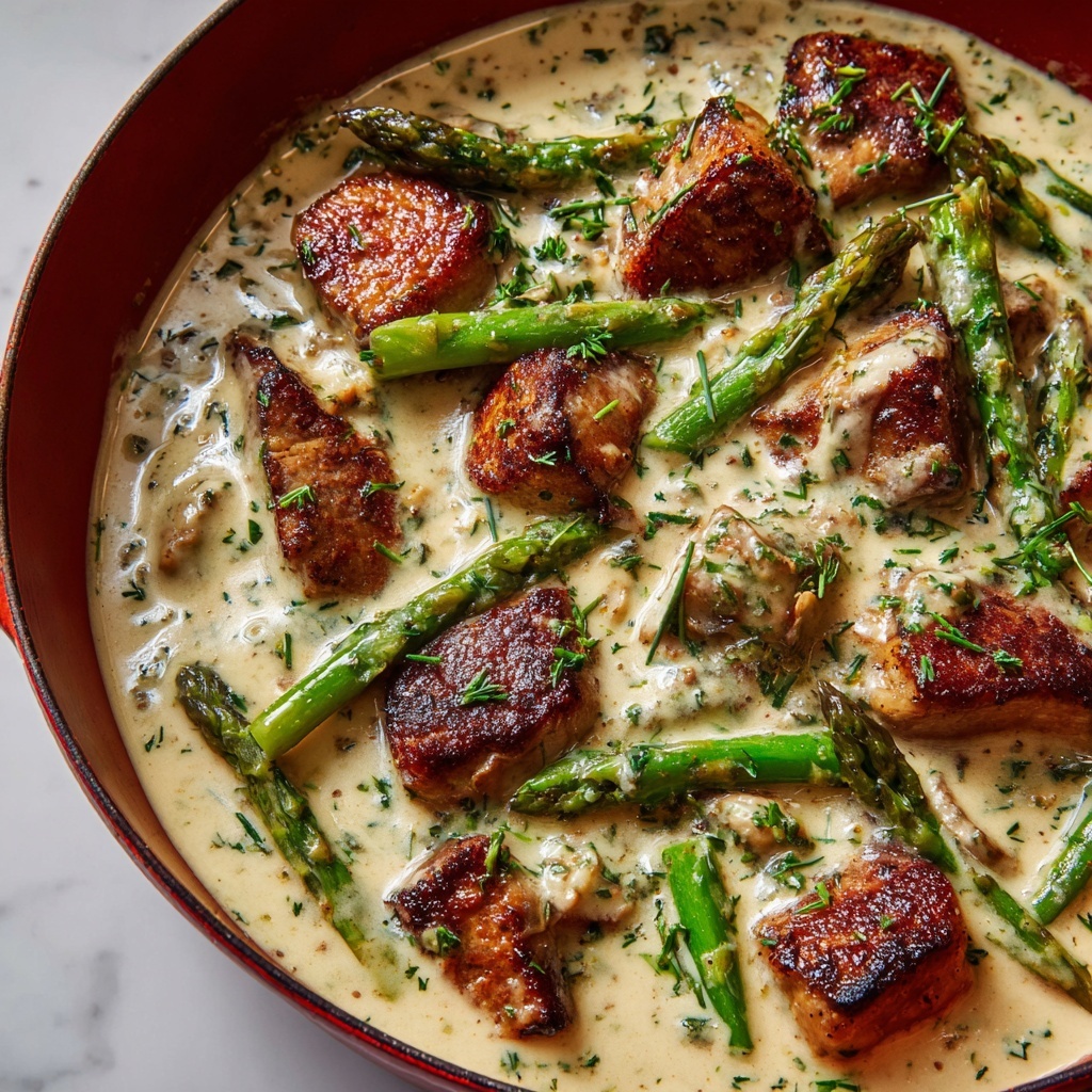 Creamy Chicken and Asparagus Skillet Recipe - Recipe Image