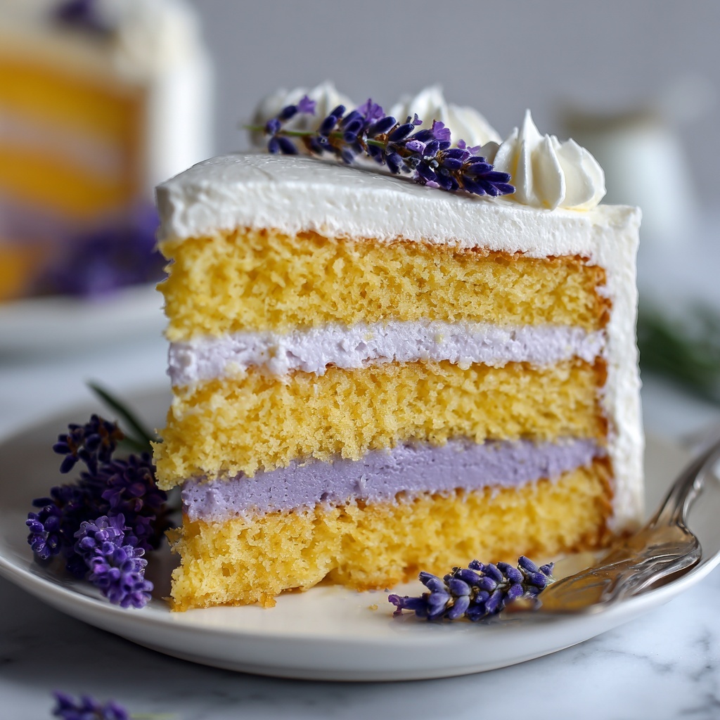 Lemon Lavender Layer Cake with Buttercream Frosting Recipe - Recipe Image