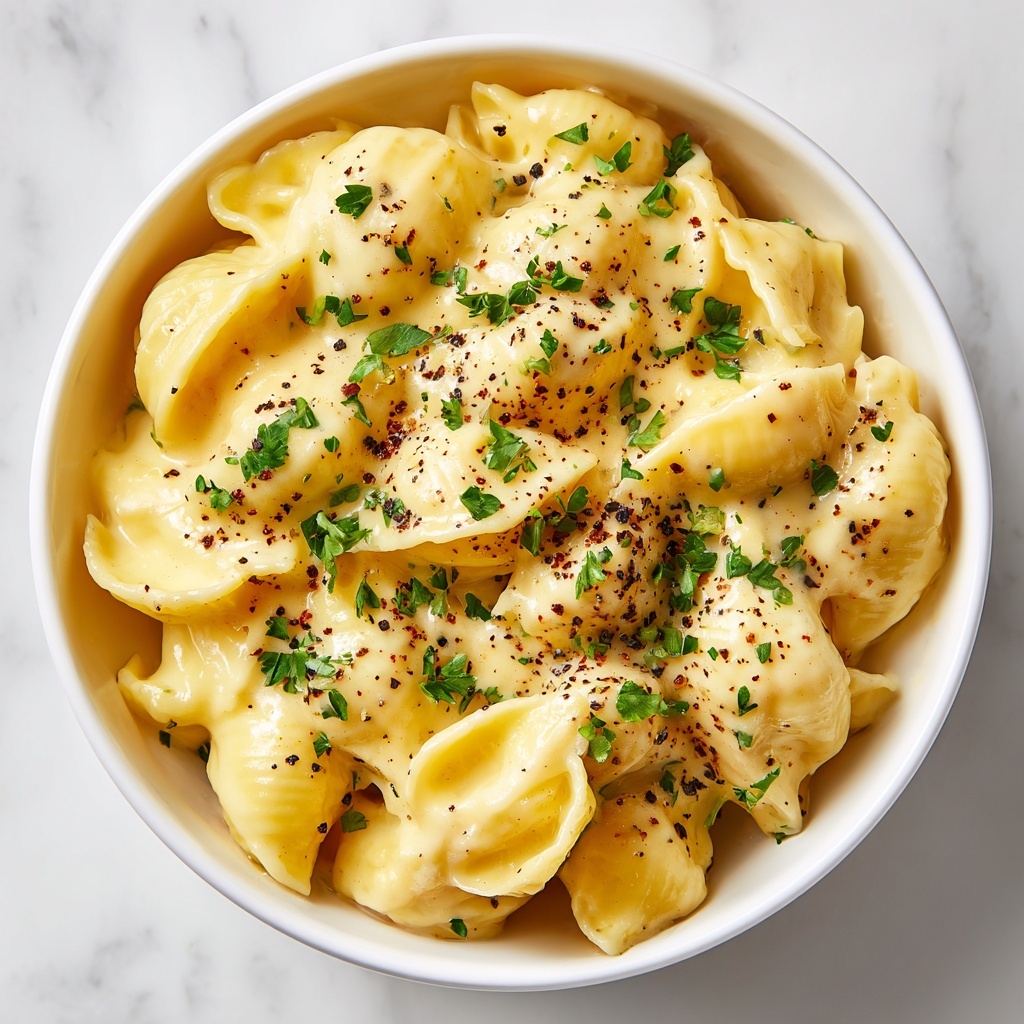 Creamy Cavatappi Pasta with Parmesan and Fresh Basil Recipe - Recipe Image