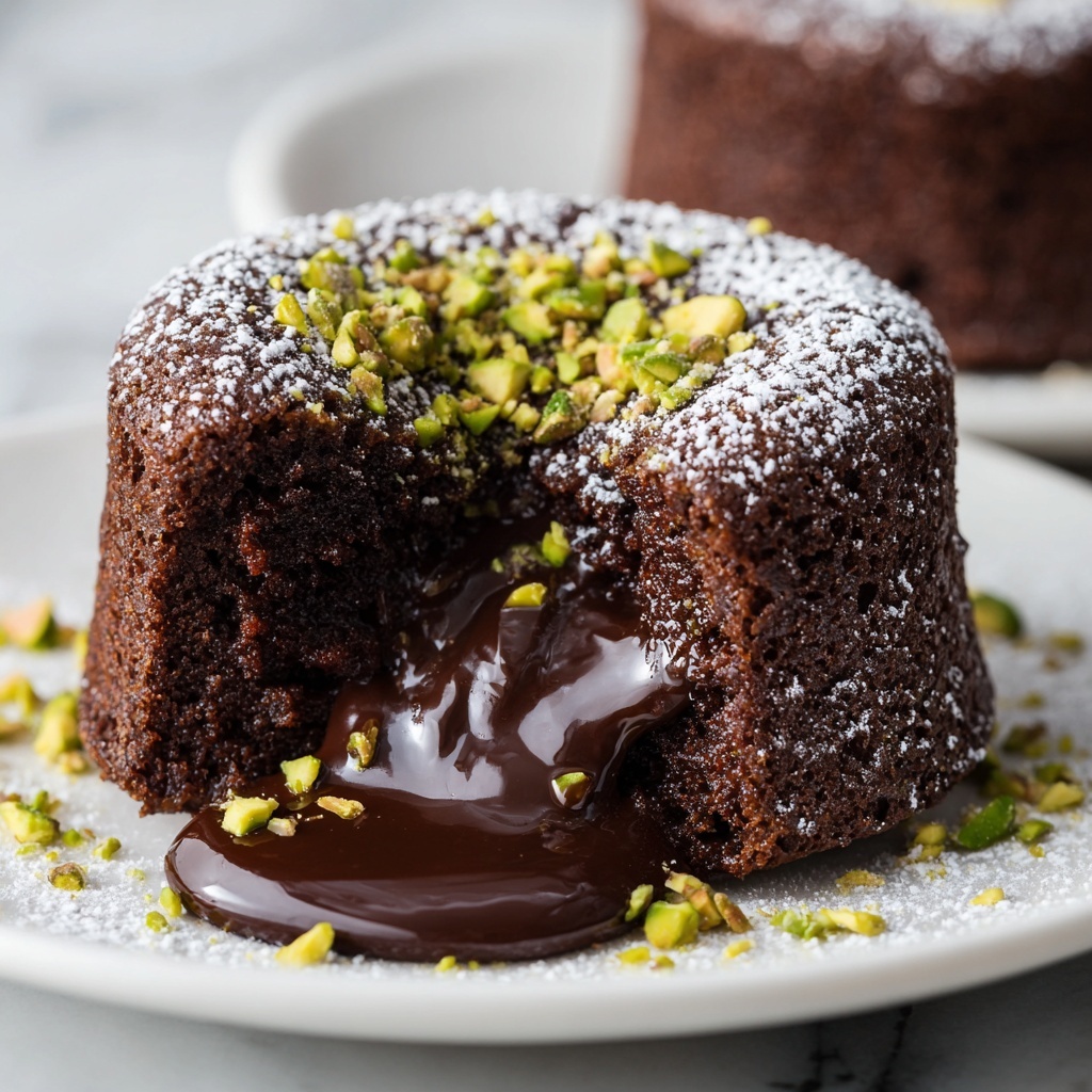 Keto Pistachio Chocolate Lava Cakes Recipe - Recipe Image