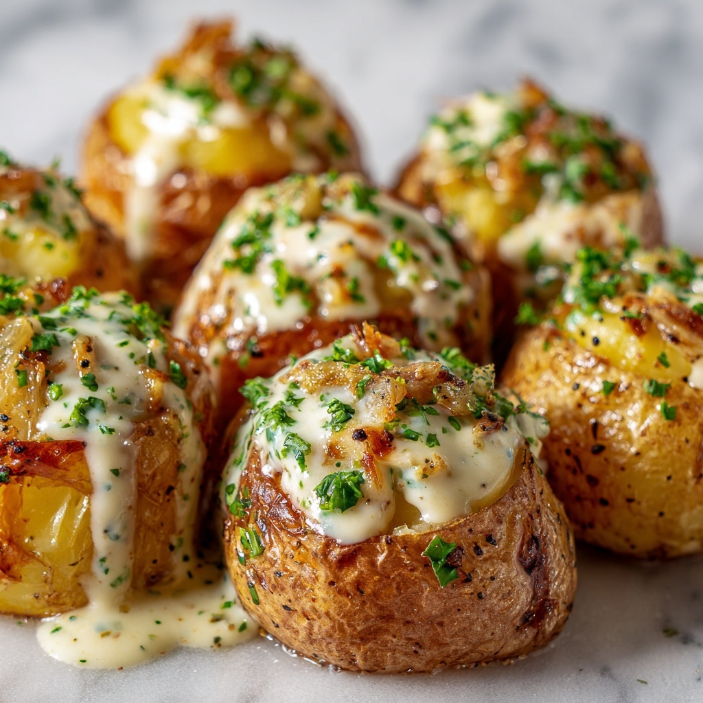 Creamy Garlic Parmesan Potatoes Recipe - Recipe Image