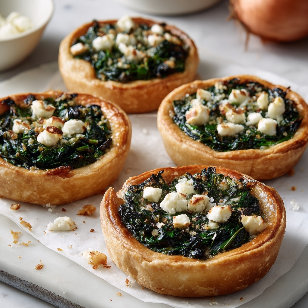 Feta and Spinach Puff Pastry Tartlets Recipe - Recipe Image
