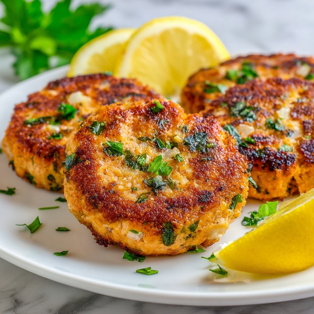 Lemon-Infused Salmon Cakes with Almond Flour and Fresh Herbs Recipe - Recipe Image