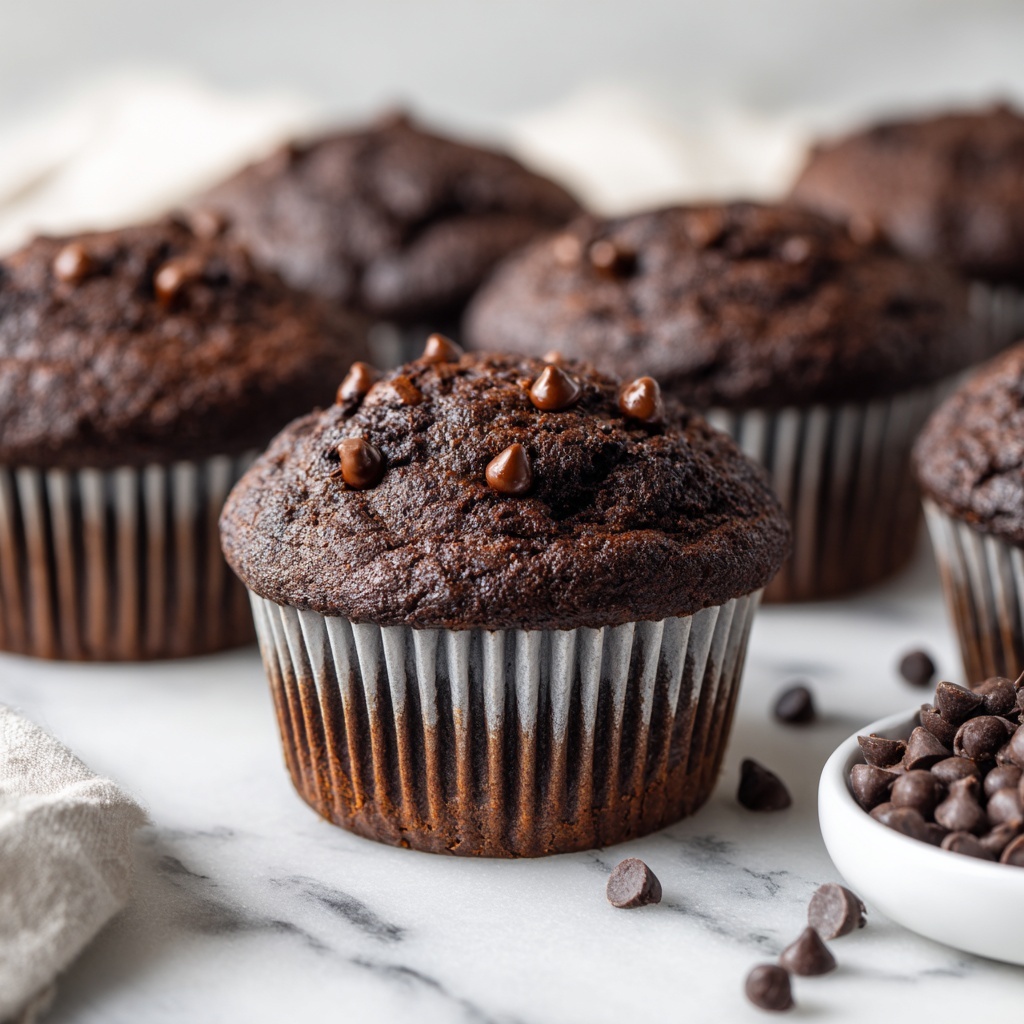 Double Chocolate Banana Muffins Recipe - Recipe Image