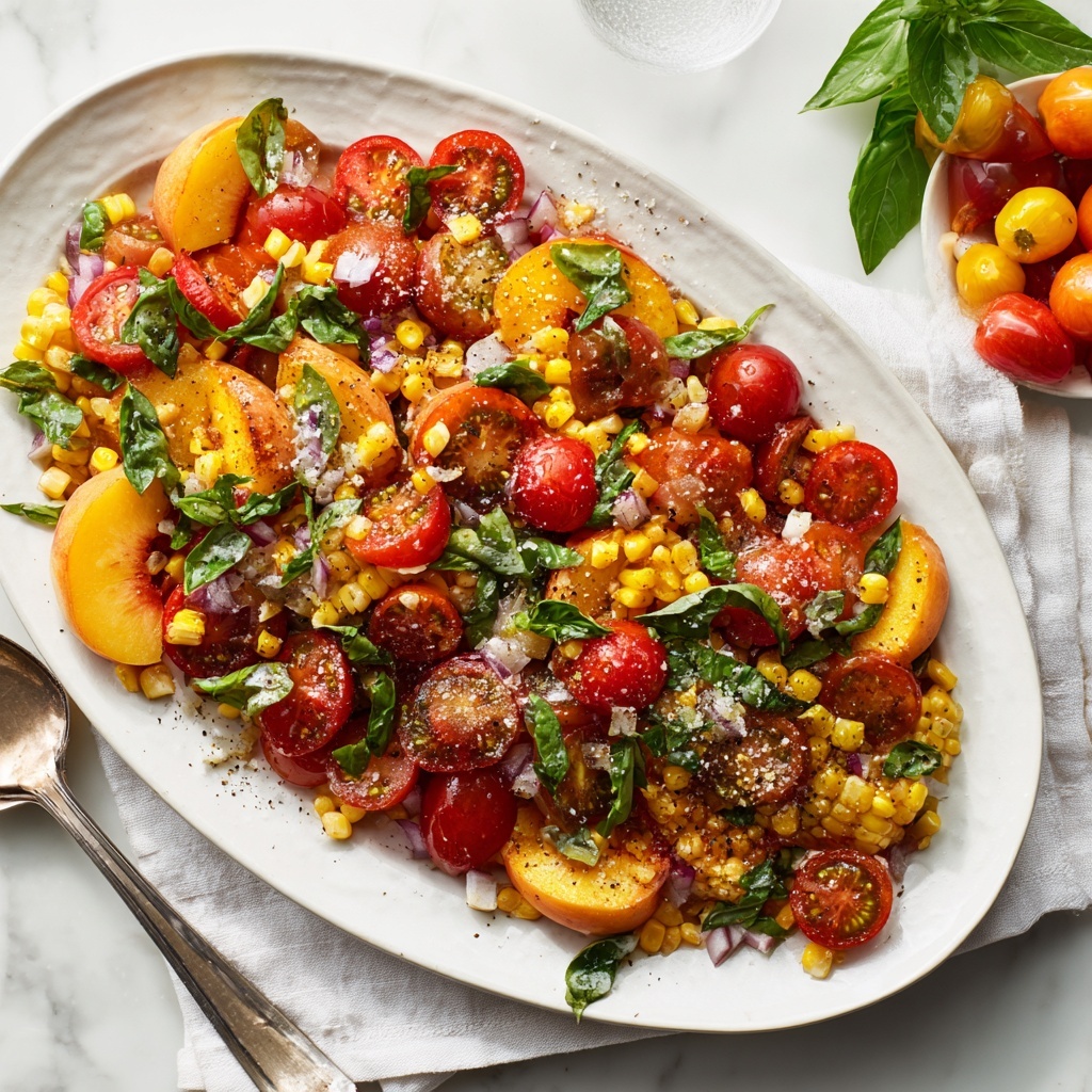 Tomato, Peach, and Corn Salad Recipe - Recipe Image