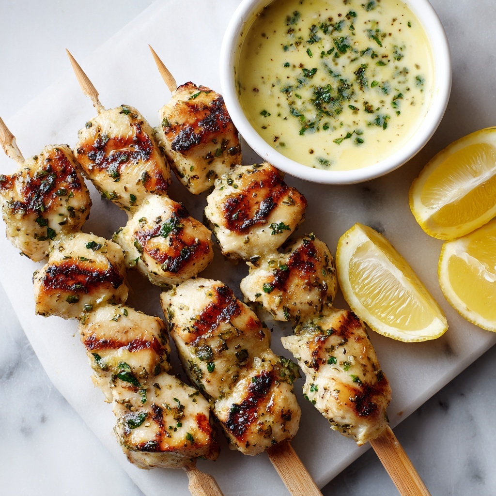 Greek Lemon Chicken Skewers with Tzatziki Sauce Recipe - Recipe Image
