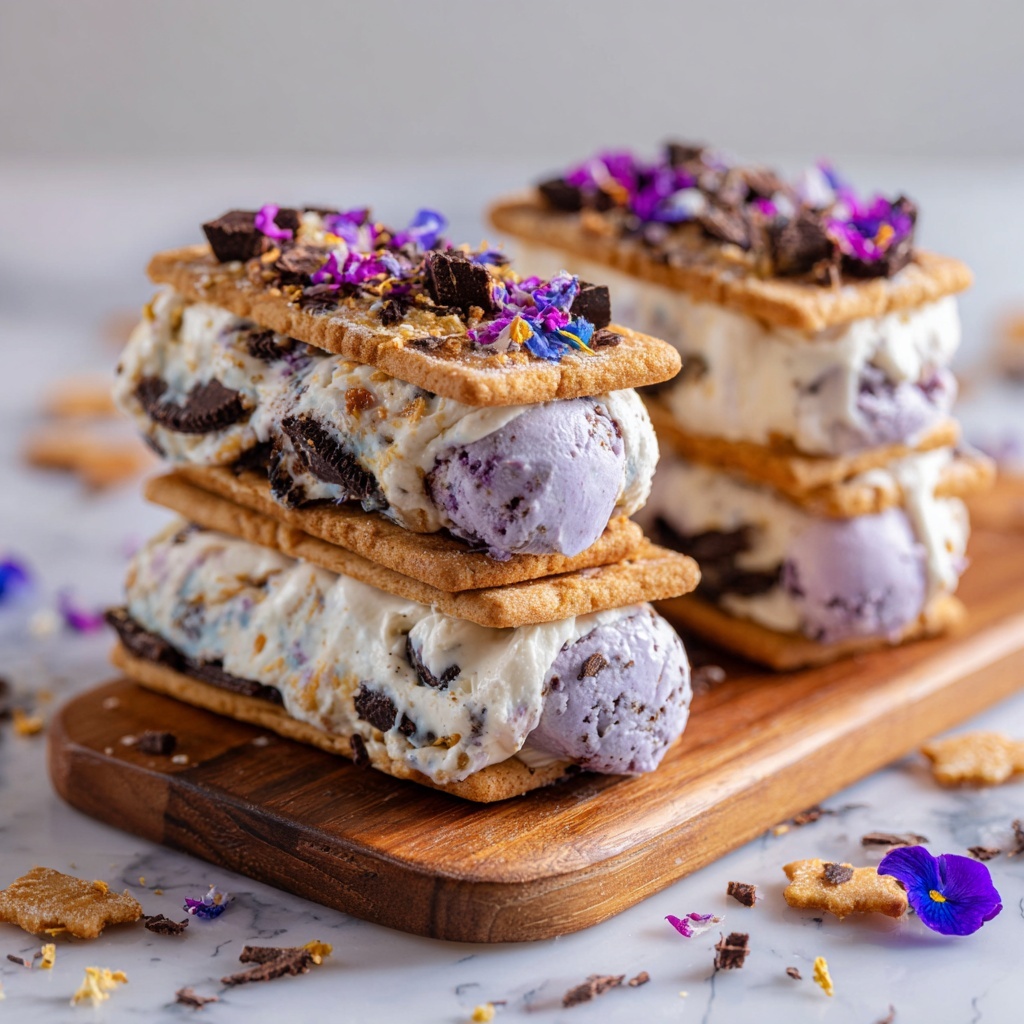 Lavender Vanilla Bean Ice Cream Sandwiches Recipe - Recipe Image
