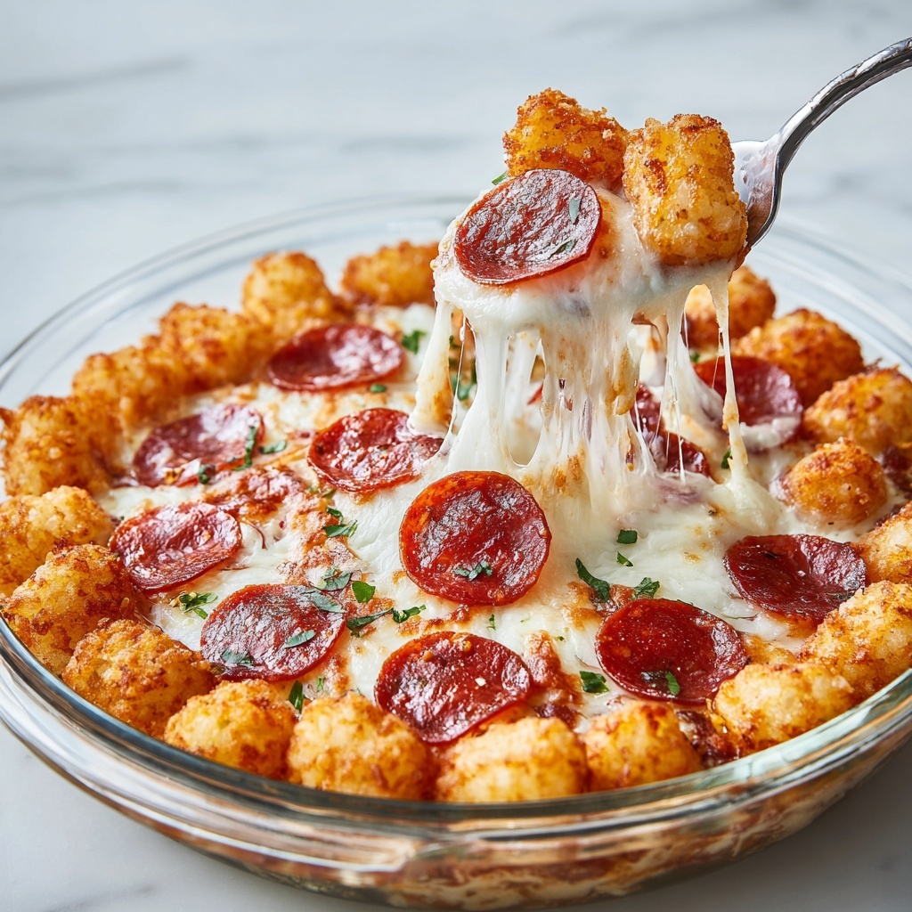 Tater Tot Pizza Casserole Recipe - Recipe Image