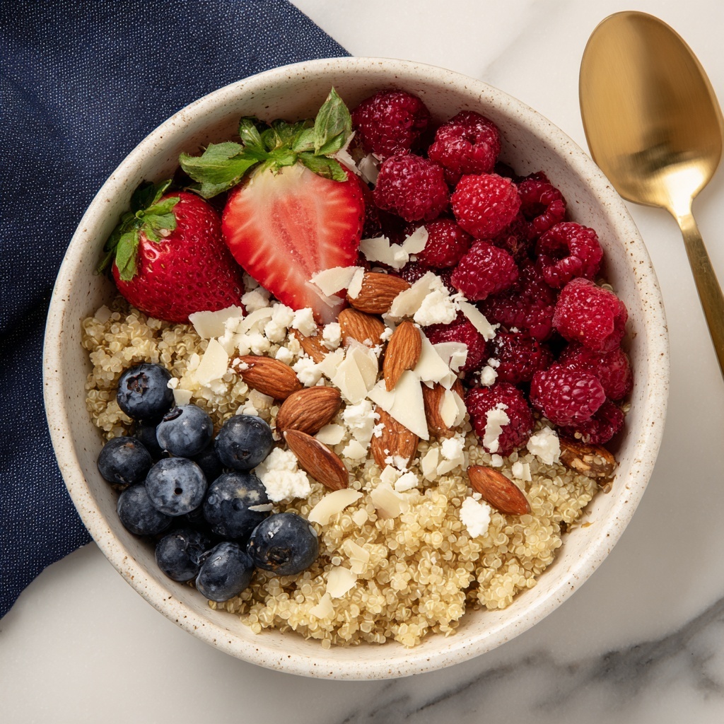 Strawberry Quinoa Breakfast Bowl: A Creamy Start to Your Day Recipe - Recipe Image