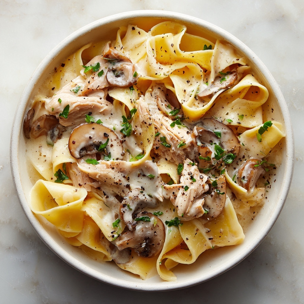 Crockpot Angel Chicken with Creamy Mushroom Sauce over Angel Hair Pasta Recipe - Recipe Image