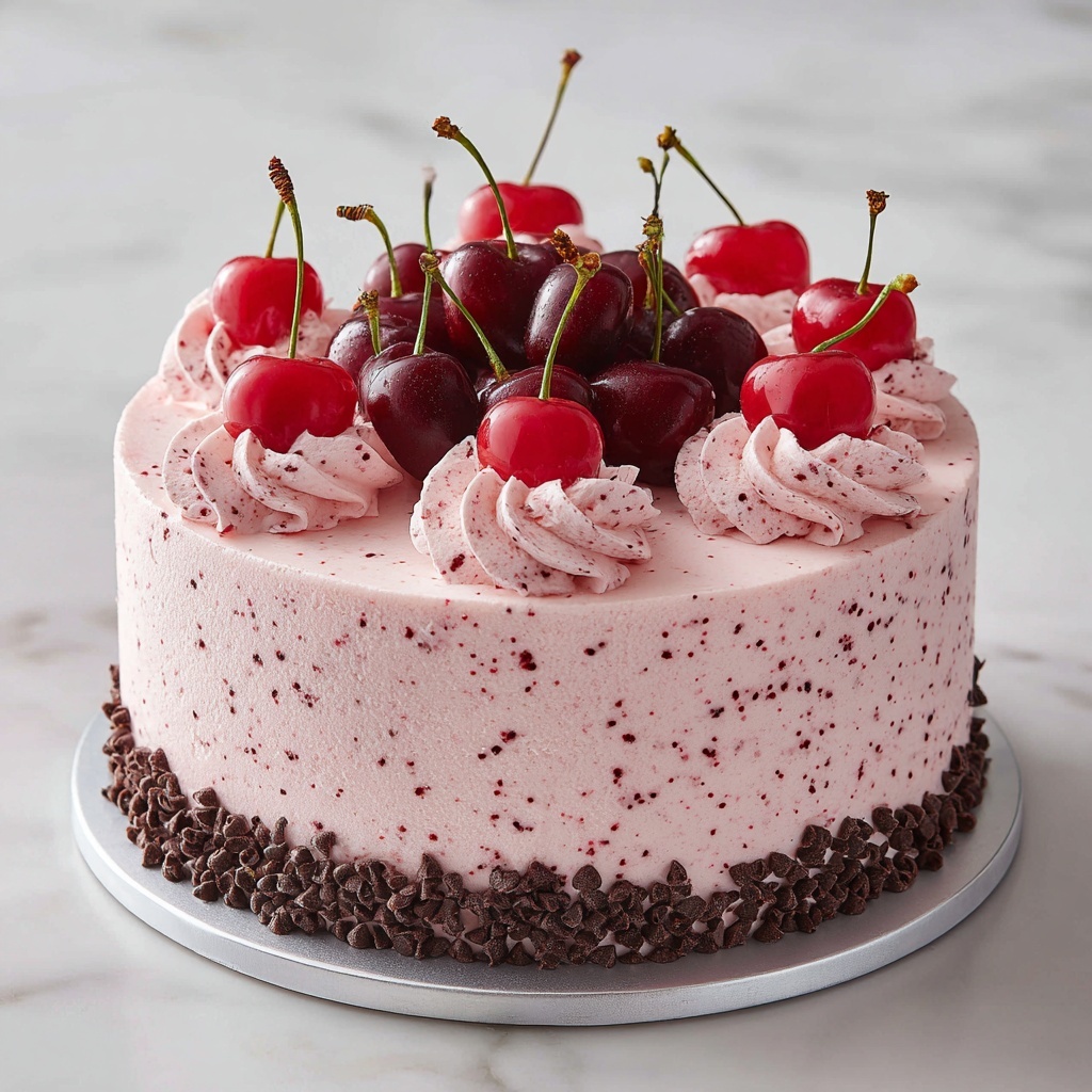 Easy Chocolate Cherry Chip Cake with Maraschino Cherries Recipe - Recipe Image