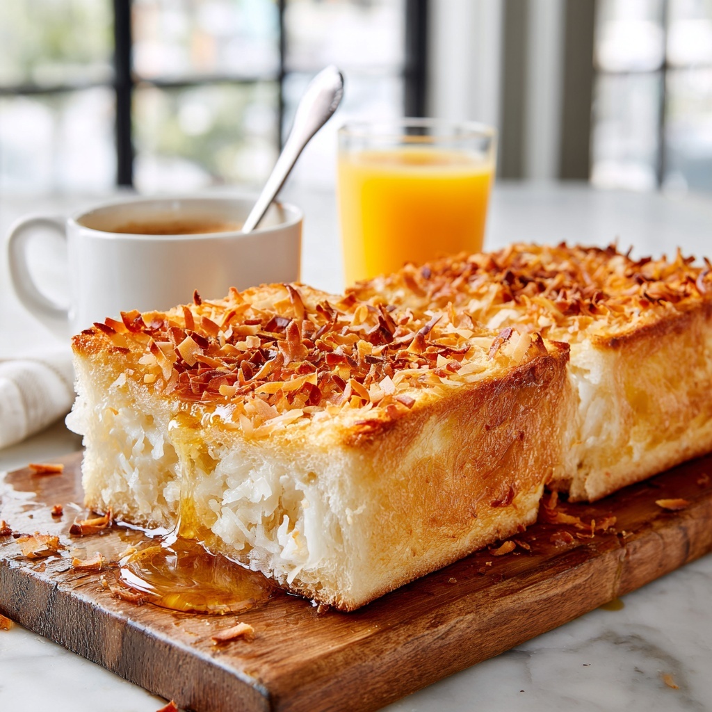 Warm Coconut Pineapple Pudding with Citrus Glaze Recipe - Recipe Image