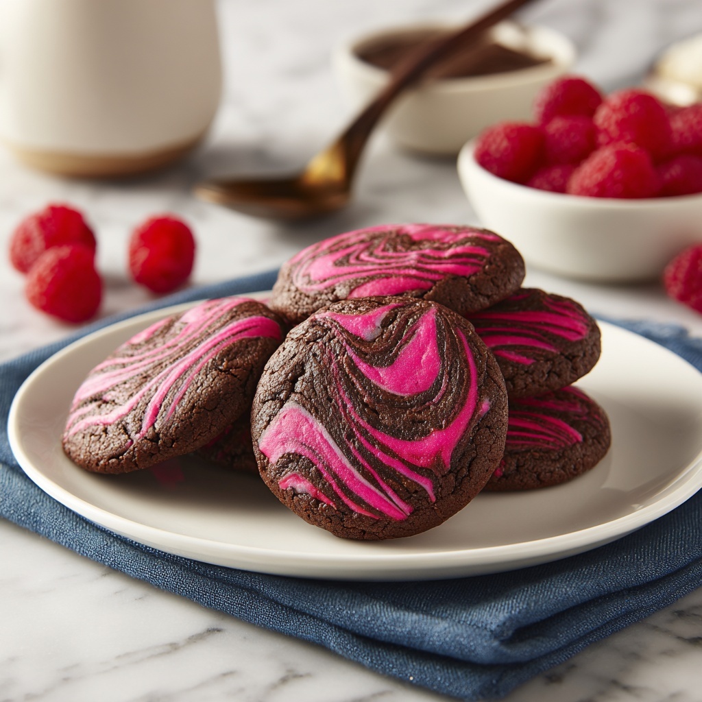 Raspberry Dark Chocolate Cookies: Chewy Bliss in Every Bite Recipe - Recipe Image