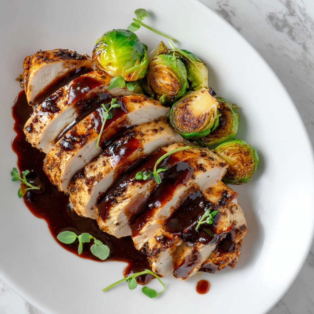 Balsamic Glazed Brussels & Chicken Recipe - Recipe Image