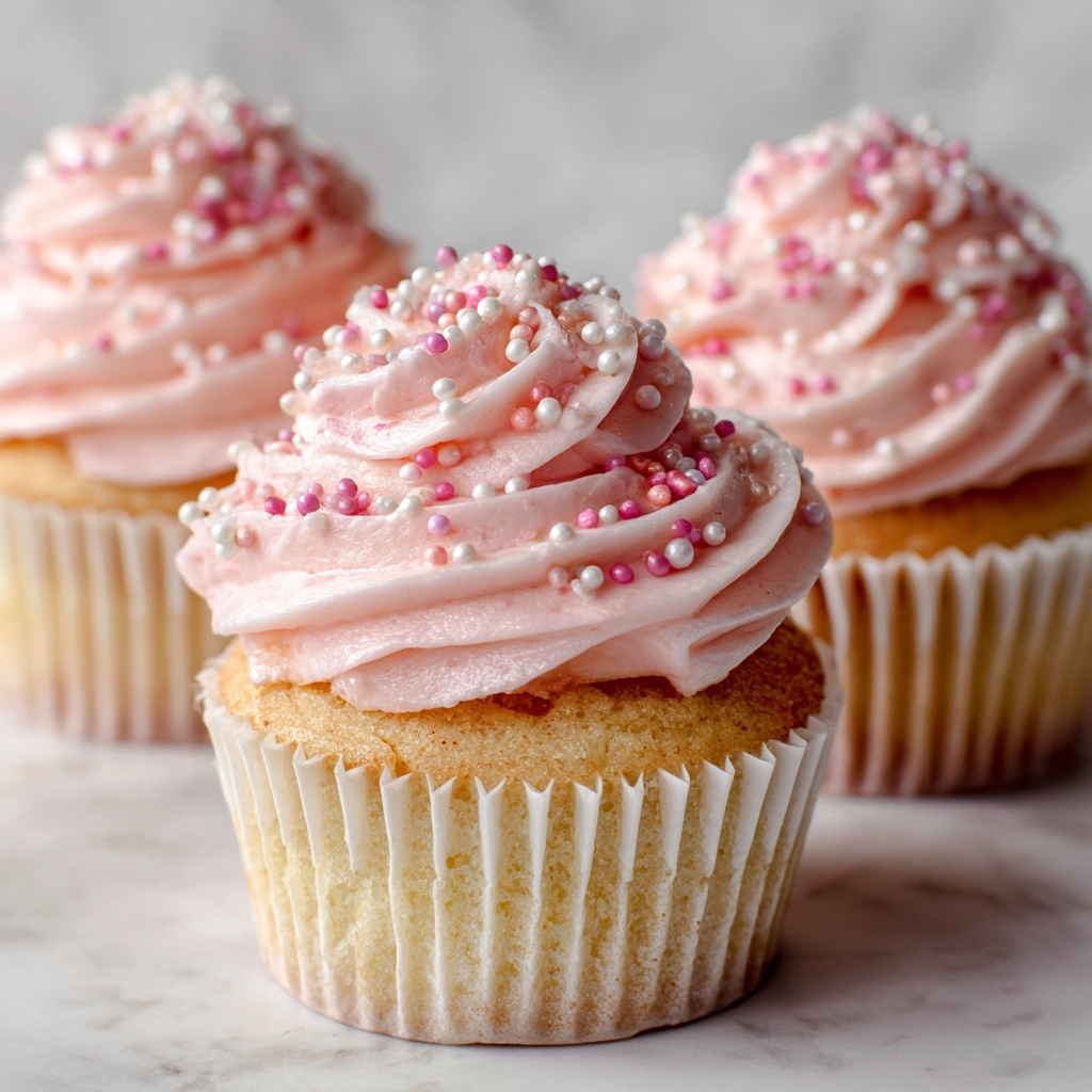 Pink Velvet Cupcakes with Vanilla Buttercream Frosting Recipe - Recipe Image