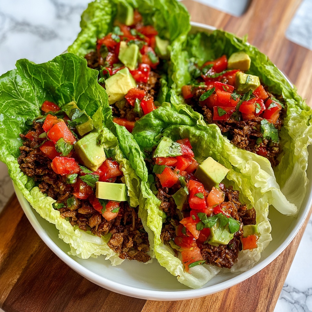 Shredded Beef Lettuce Wrap Tacos Recipe - Recipe Image