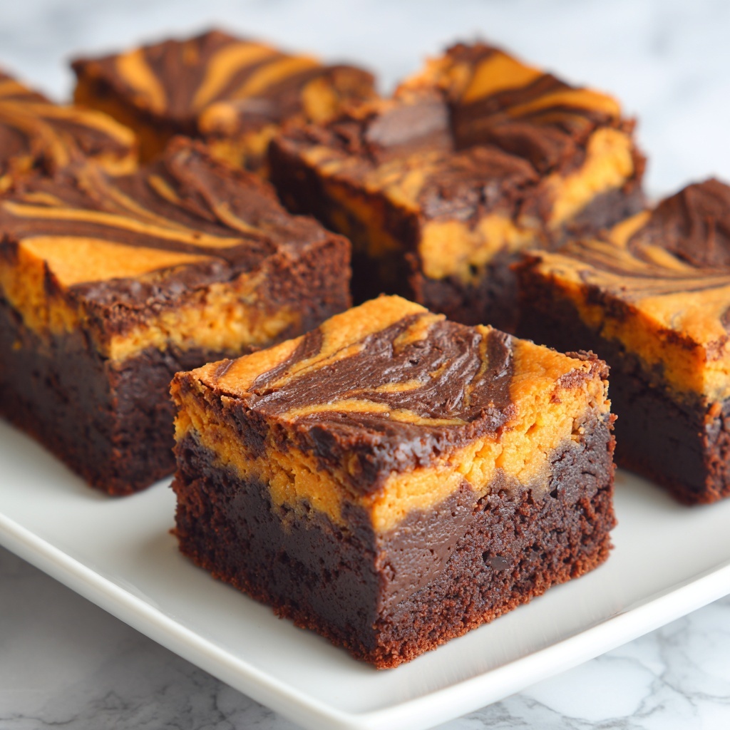 Halloween Swirl Cream Cheese Brownies Recipe - Recipe Image