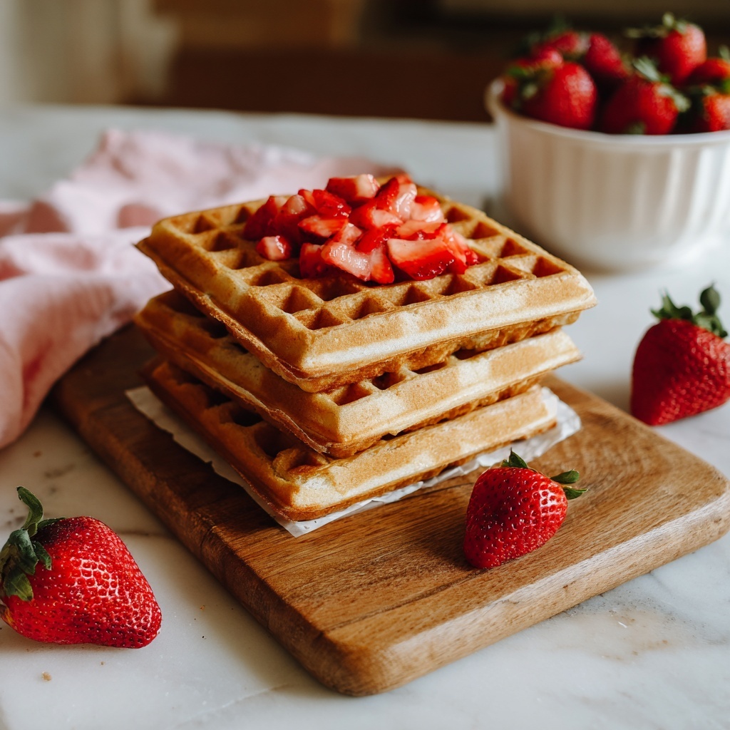 Irresistible Strawberry Waffles: Your New Breakfast Obsession Recipe - Recipe Image