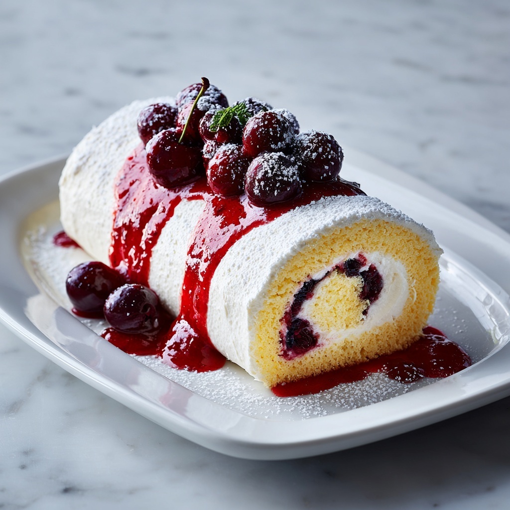 Cherry Cheesecake Cake Roll Recipe - Recipe Image
