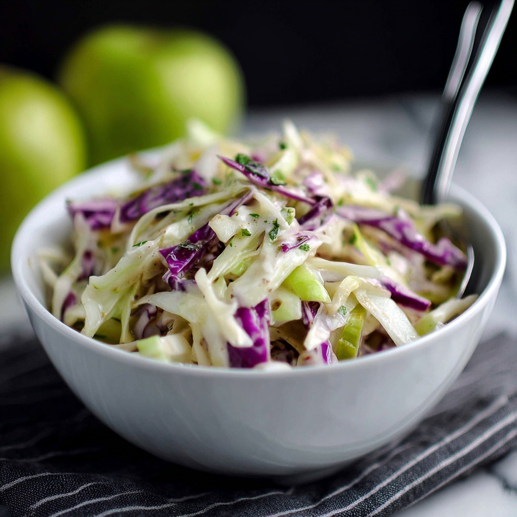 Crispy Apple Coleslaw Salad with Zesty Dressing Recipe - Recipe Image