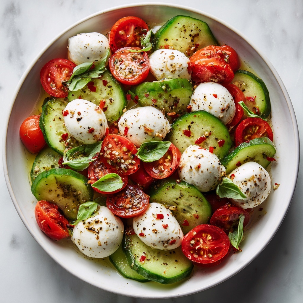 Fresh Cucumber Caprese Salad Recipe - Recipe Image