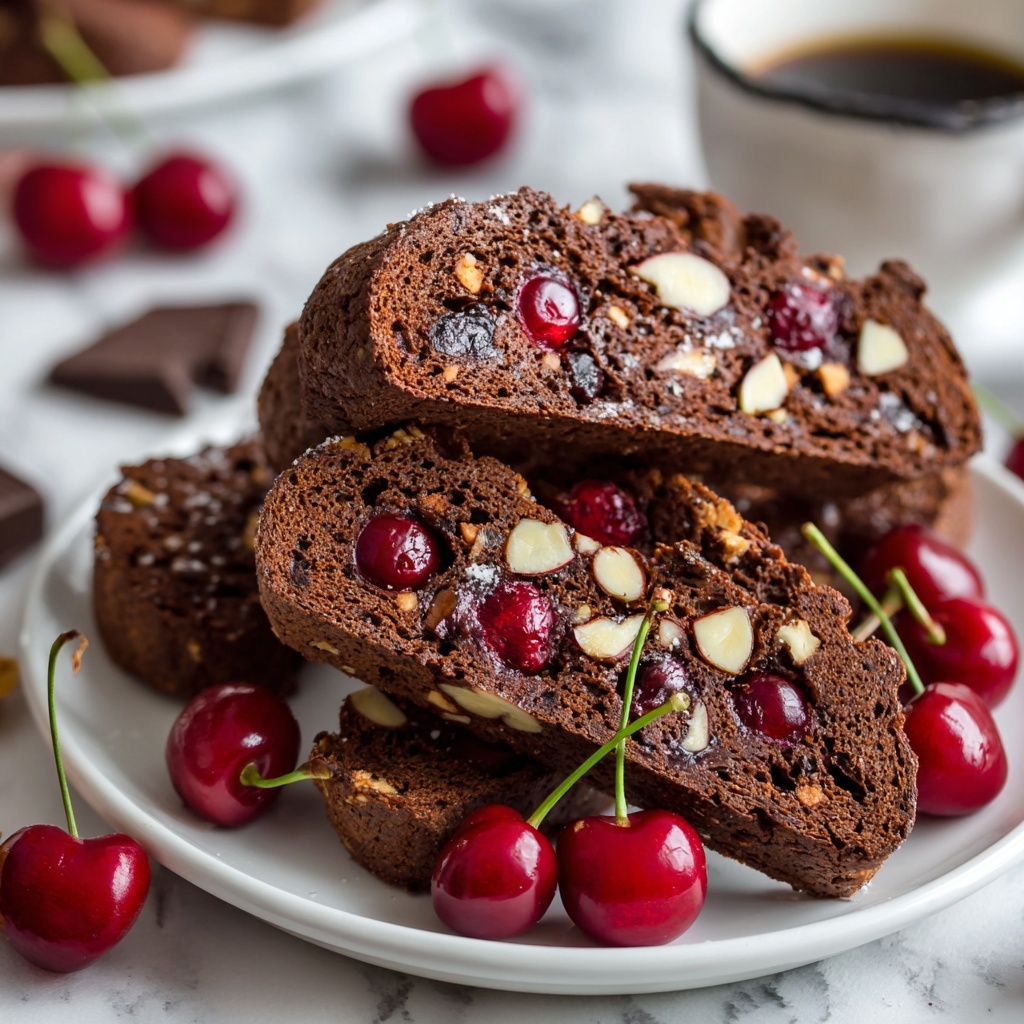 Decadent Chocolate Cherry Biscotti Recipe - Recipe Image