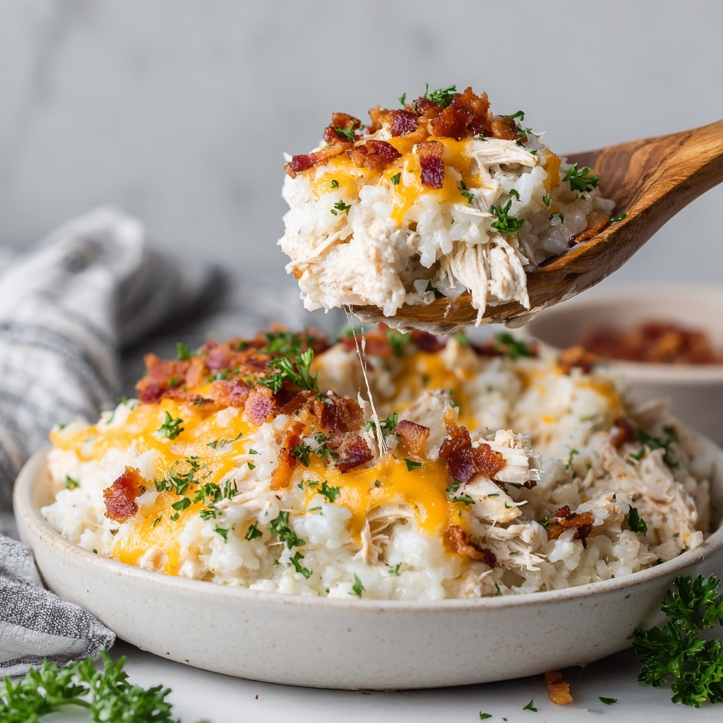 Chicken Alfredo Rice Casserole Recipe - Recipe Image