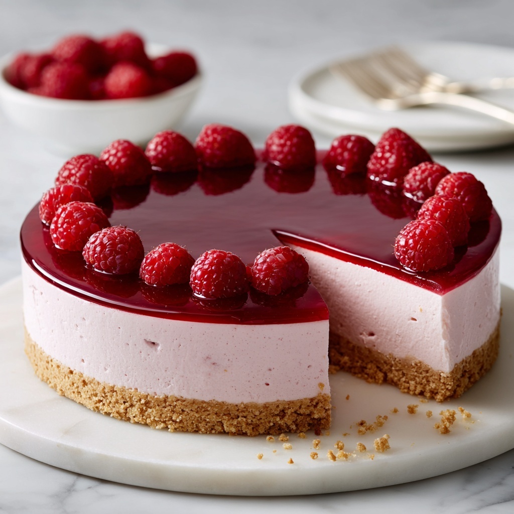 Easy Baked Raspberry Cheesecake Recipe - Recipe Image