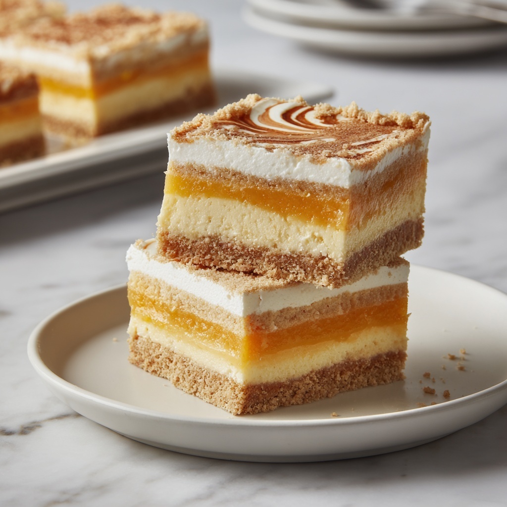 Creamy Pumpkin Cheesecake Bars Recipe - Recipe Image