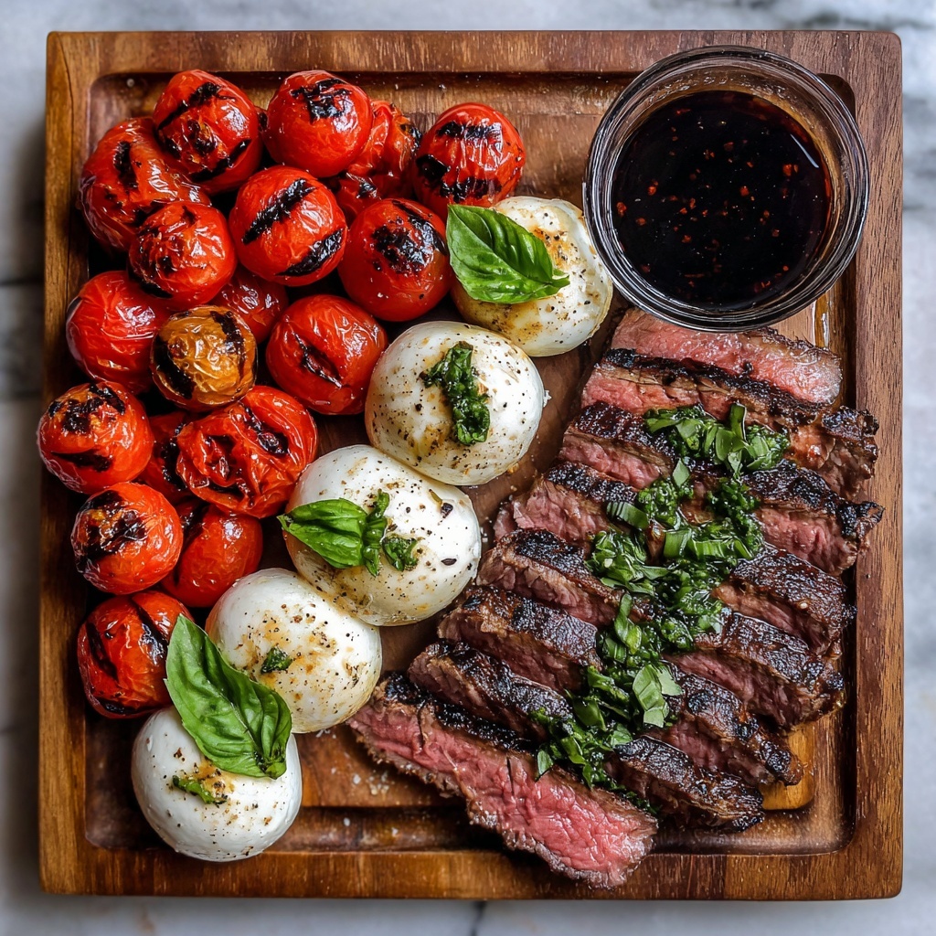 Balsamic Grilled Flank Steak Caprese Recipe - Recipe Image