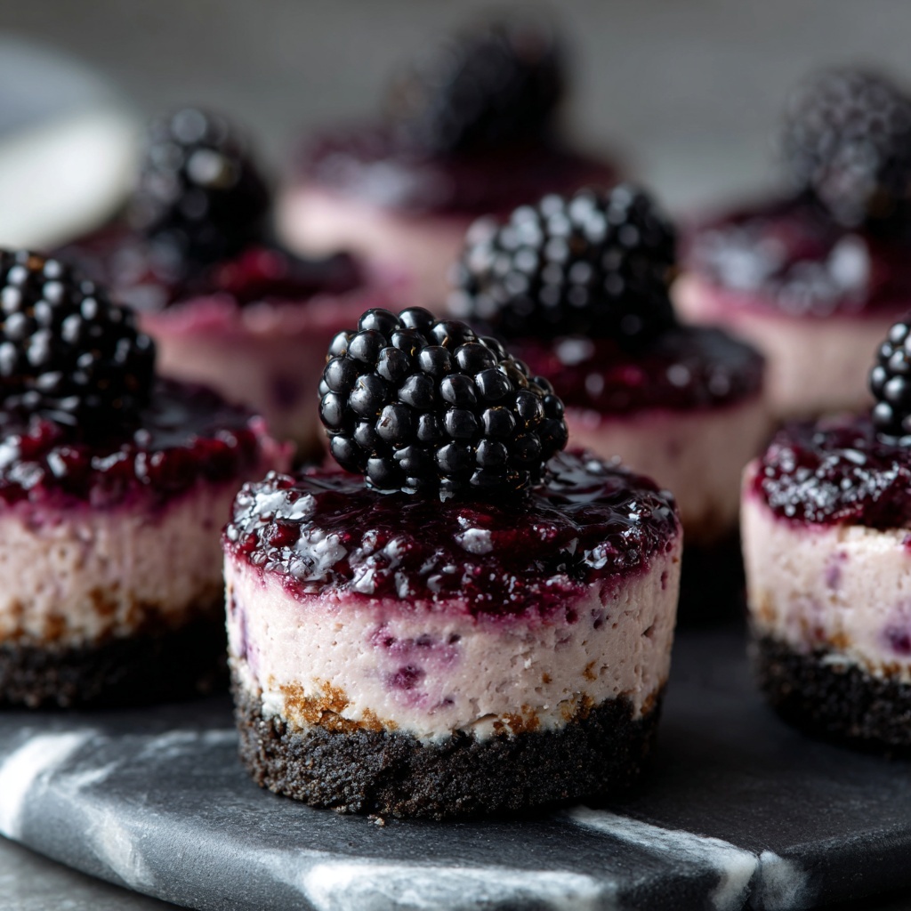 Blackberry Mini Cheesecakes Recipe - Recipe Image
