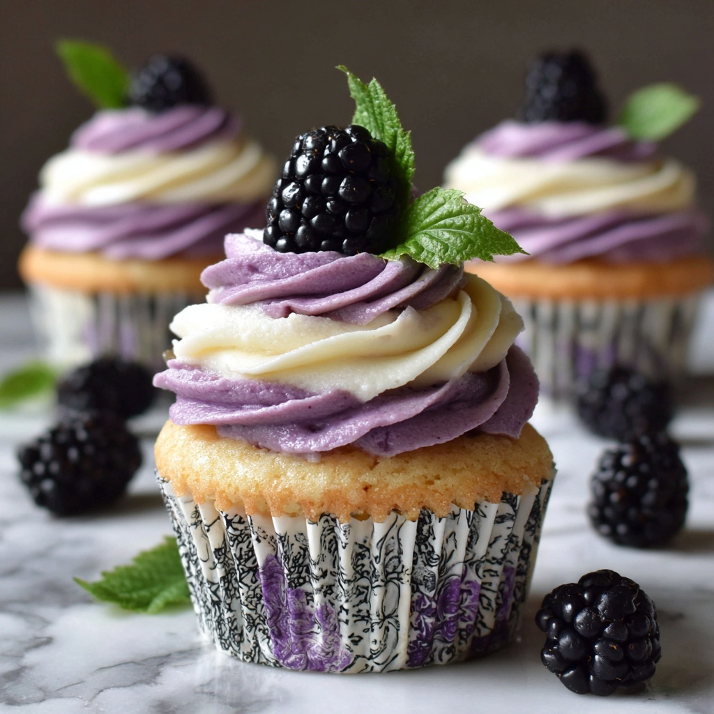 Blackberry Swirl Cupcakes Recipe - Recipe Image