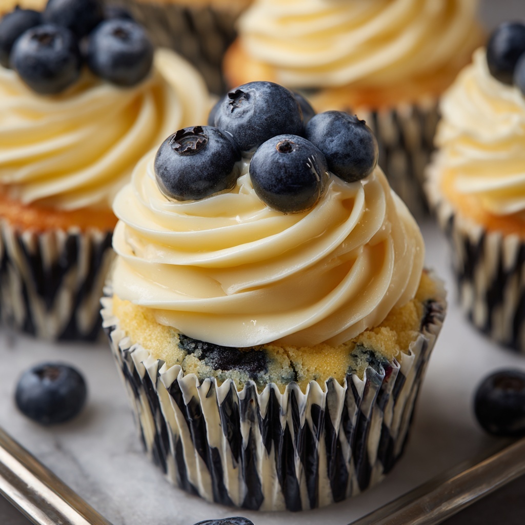 White Chocolate Blueberry Cupcakes Recipe - Recipe Image
