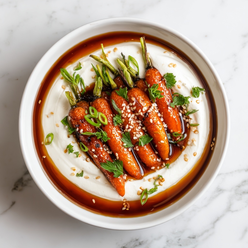 Swicy Gochujang Carrots on Yogurt – Bold & Elegant Side Recipe - Recipe Image