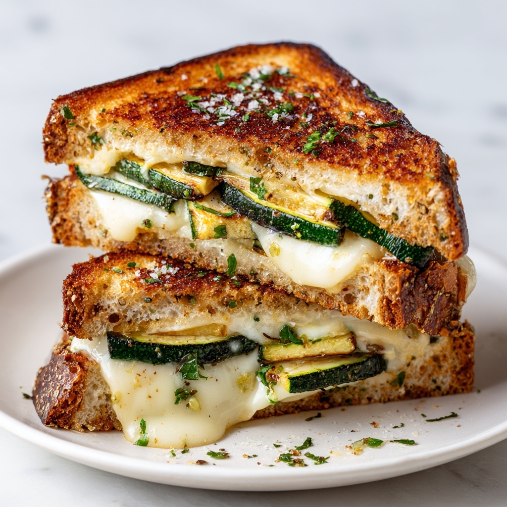 Crispy Zucchini Grilled Cheese with Garlic Butter Recipe - Recipe Image