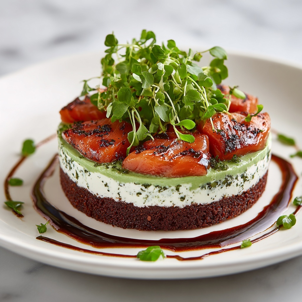 Savory Avocado & Salmon Cheesecake Recipe - Recipe Image