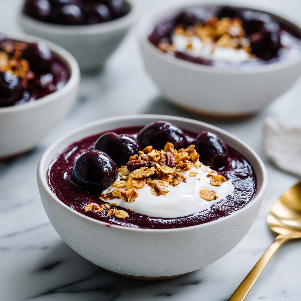 Thai Black Sticky Rice Pudding with Coconut and Tropical Fruits Recipe - Recipe Image
