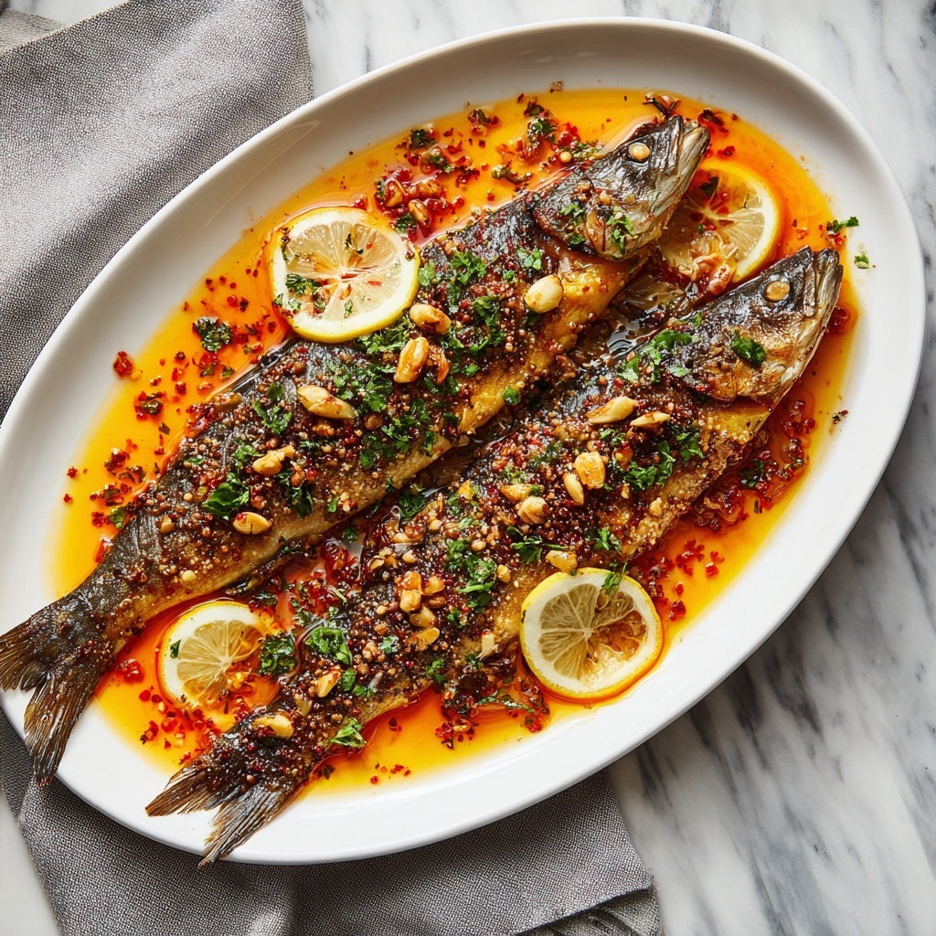 Baked Red Snapper with Garlic, Herbs, and Roasted Vegetables Recipe - Recipe Image