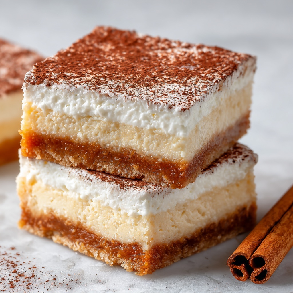 Cinnamon Churro Cheesecake Bars Recipe - Recipe Image